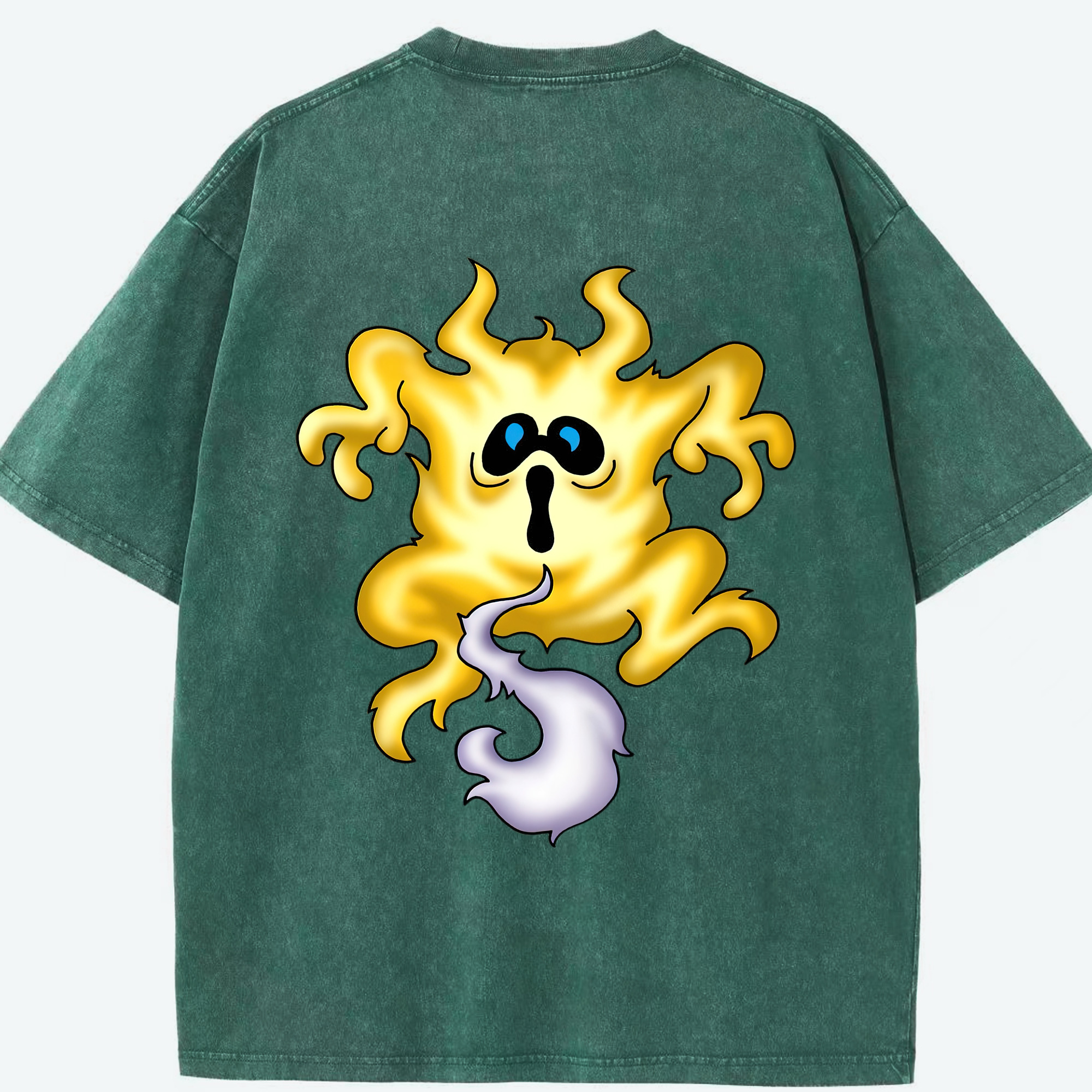 （画像用） ドラゴンクエスト Doragon Kuesuto Dragon Quest 綿100% ヴィンテージ風 半袖Tシャツ（背面プリント）
